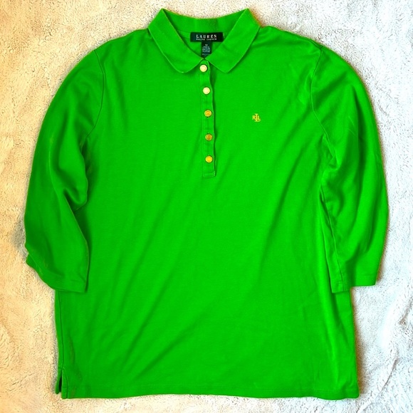 Lauren by Ralph Lauren Green Shirt Women Plus Size 1X - Picture 2 of 7